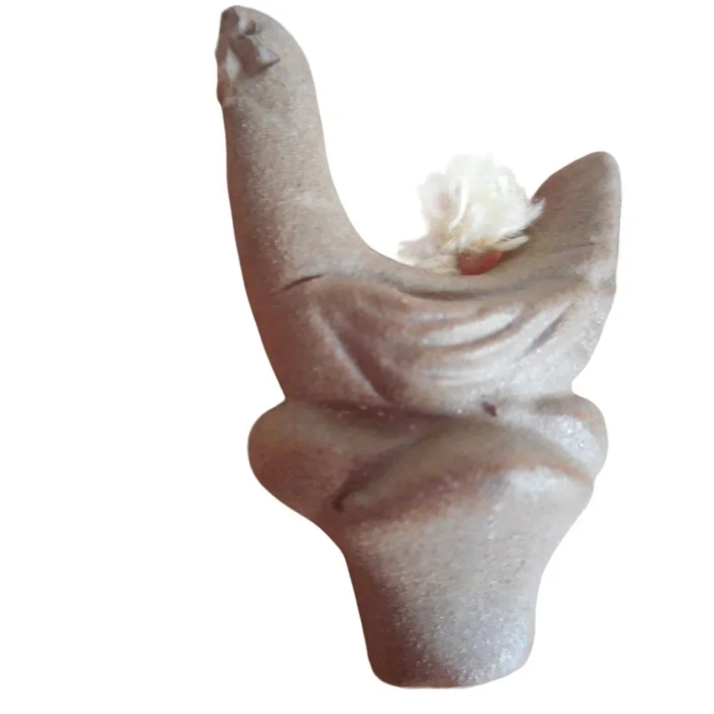 Vintage 1985 Flat Earth Pottery Duck Wick Topper Oil Lamp Vase Artist Signed #3 - Picture 8 of 11